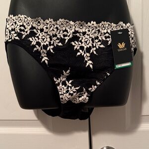Wacoal Black with White Floral Lace Panties